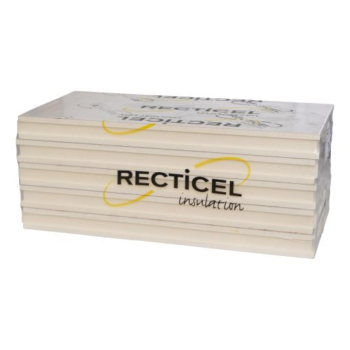 Packung Recticel - Eurowall PIR mit Aluminium Beschichtgung - Feder und Nut - 95mm dick tbv Rc 4,30 - 600x1200mm 5pl/Packung = 3,60m2